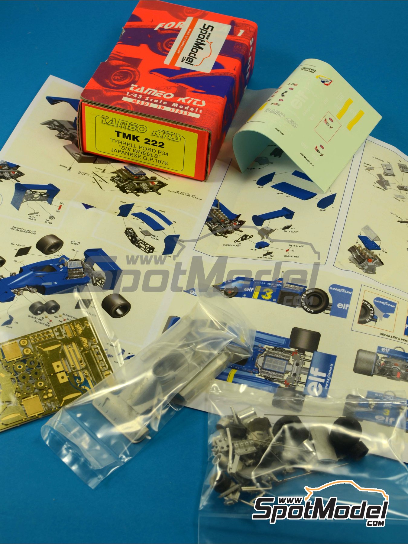 Tameo Kits TMK222: Car scale model kit 1/43 scale - Tyrrell Ford